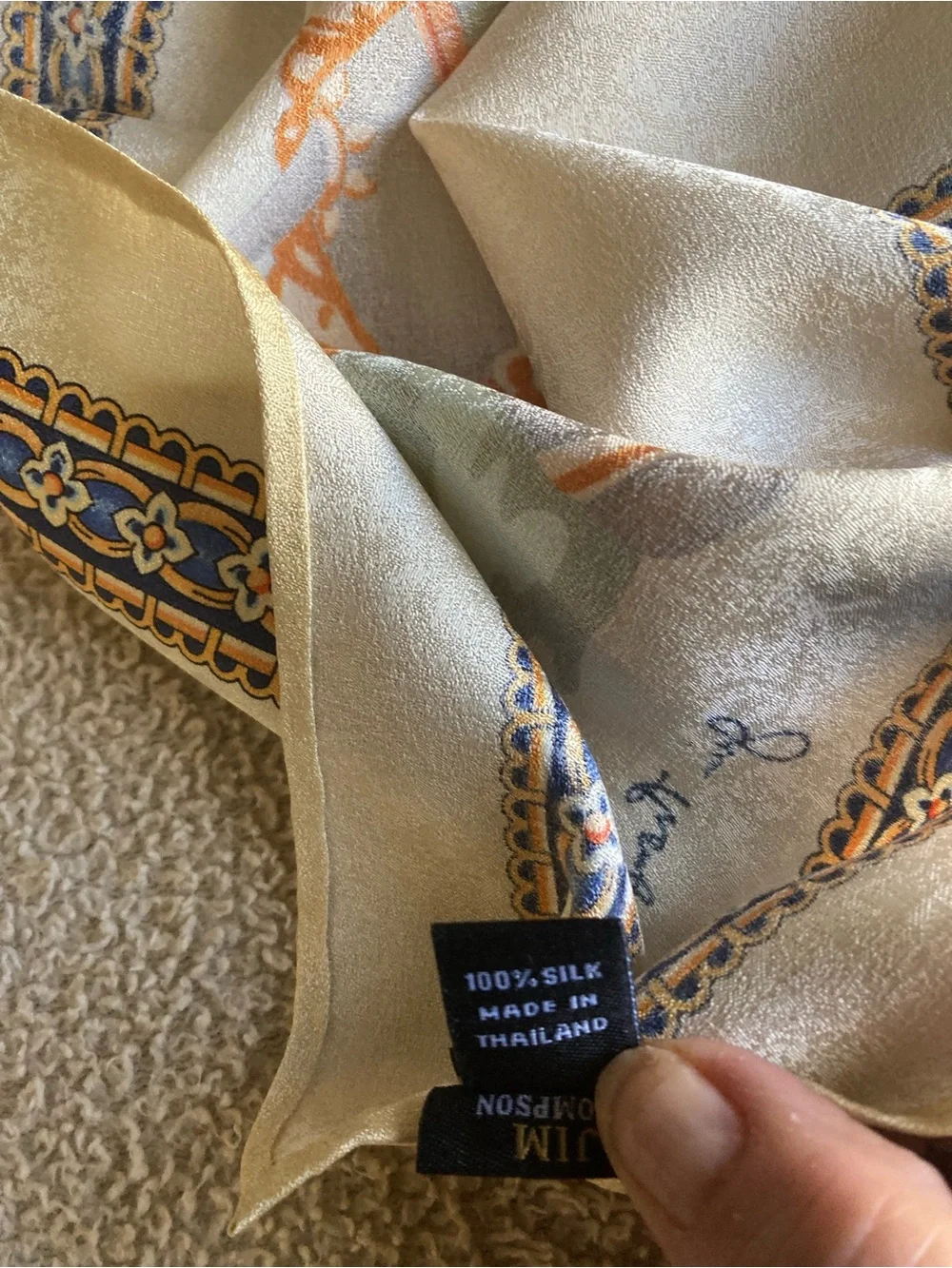 Jim Thompson Elephant Silk Scarf